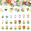 42Pcs 21 Styles Flower Computerized Embroidery Cloth Patches PATC-TA0001-27-1