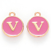 Golden Plated Alloy Enamel Charms X-ENAM-S118-08V-1