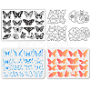 4Pcs Butterfly Carbon Steel Cutting Dies Stencils with PET Hollow Out Drawing Painting Stencils Sets & 1Pc PVC Plastic Stamps DIY-GL0004-149-8