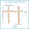 6Pcs Wooden Cross Wall Decoration AJEW-GO0002-23B-2