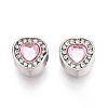 Rack Plating Alloy Rhinestone European Beads FIND-N011-06P-1