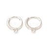 Brass Micro Pave Clear Cubic Zirconia Hoop Earring Findings KK-C018-01B-P-1