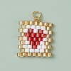Beaded Rectangle with Heart Charms PALLOY-MZ00442-2