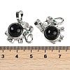 Natural Obsidian Pendants G-I374-A-P09-3