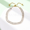 304 Stainless Steel Pave Clear Cubic Zirconia Tennis Bracelets BJEW-G754-03G-01-2