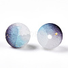 Frosted Baking Paint Crackle Glass Beads with Glitter Powder X1-DGLA-T004-6mm-01J-2