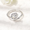Brass Micro Pave Cubic Zirconia Cuff Open Rings for Women RJEW-L343-01P-02-1