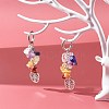Tree of Life Charm Huggie Hoop Earrings for Girl Women EJEW-JE04672-2