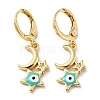 Real 18K Gold Plated Brass Dangle Leverback Earrings EJEW-A033-18G-03-1