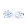 Electroplate Transparent Glass Beads Strands EGLA-N056-02A-07-3