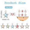 30Pcs 3 Colors Alloy Glass Pendants FIND-YW0011-24A-3