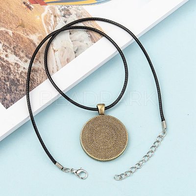 Waxed Cord Necklace Making with Iron Findings NJEW-R229-2.0mm-1