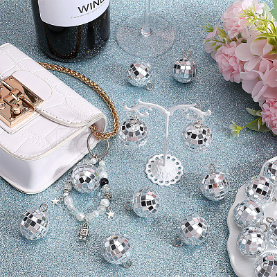 24Pcs Mirror Ball Reflective Ball Pendants AJEW-SC0002-62-1
