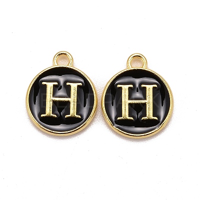 Golden Plated Alloy Charms LS-ENAM-S118-02H-1