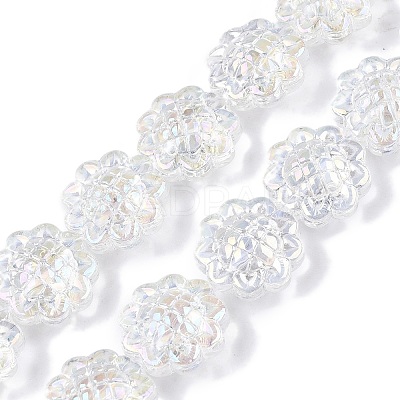 Transparent Electroplate Glass Beads Strands EGLA-N012-16-1