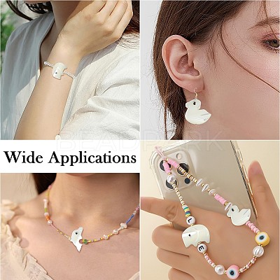14Pcs 7 Styles Animal Theme Natural White Shell Beads Sets FIND-CJ0004-74-1