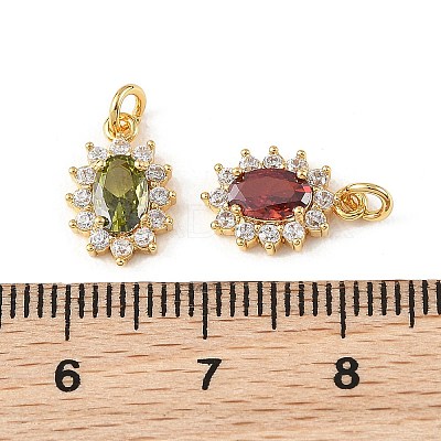 SHEGRACE Brass Micro Pave Cubic Zirconia Pendants XGRQ2O909-446G-1