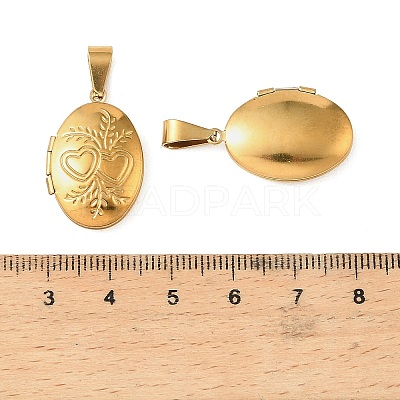 316 Stainless Steel Locket Pendants STAS-K321-04G-1