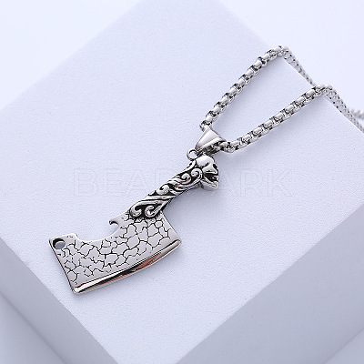 Creative Western Style 304 Stainless Steel Knife Pendant Necklaces EB0318-1