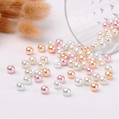 Barely Pink Mix Pearlized Glass Pearl Beads HY-X006-8mm-01-1