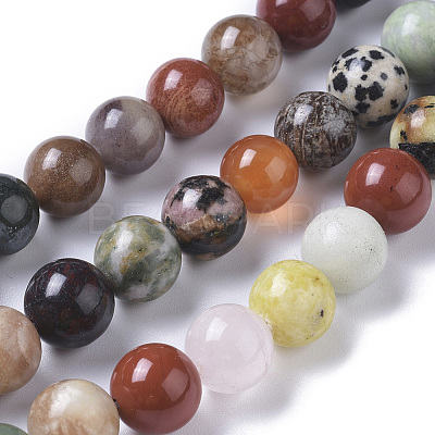 Natural Mixed Gemstone Beads Strands G-F668-08-10mm-1