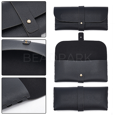 AHADEMAKER 2Pcs 2 Colors PU Imitation Leather Glasses Case AJEW-GA0005-20-1