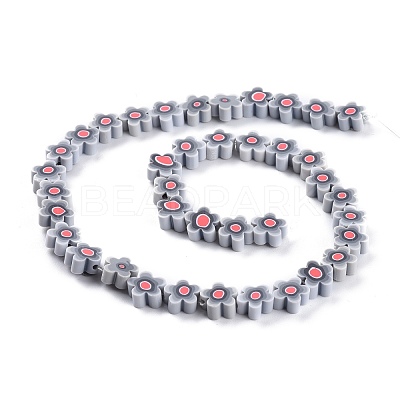 Handmade Flower Polymer Clay Beads Strands CLAY-M003-07G-1