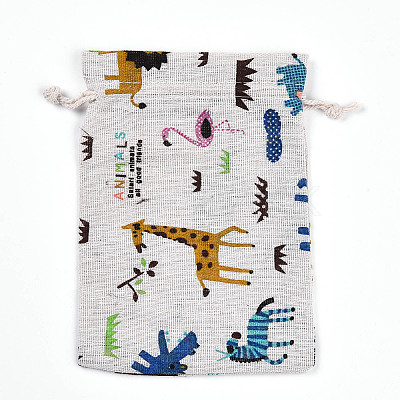 Polycotton(Polyester Cotton) Packing Pouches Drawstring Bags ABAG-T007-02P-1
