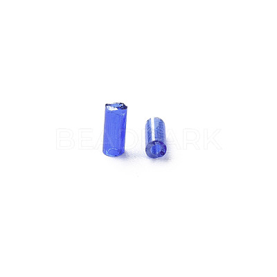 Transparent Colours Luster Glass Bugle Beads SEED-N005-001-A02-1