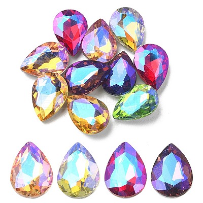 Pointed Back Glass Rhinestone Cabochons RGLA-YW0002-04-1