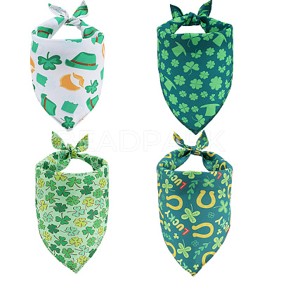 4Pcs 4 Styles Triangle Polyester Pet Handkerchi AJEW-CP0006-08B-04-1