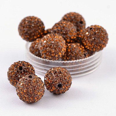 Grade A Rhinestone Pave Disco Ball Beads RB-Q102-7-1