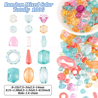 100G Transparent Acrylic Beads MACR-TA0001-54-1