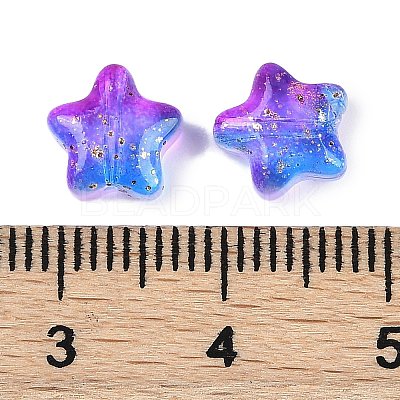 Transparent Spray Painted Glass Beads X1-GLAA-NH0003-01F-1