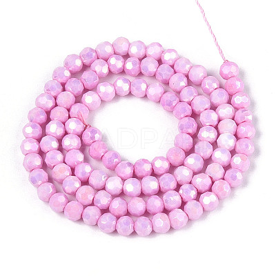 Anti-Tarnish Electroplate Glass Beads Strands EGLA-T021-4mm-15-01-1