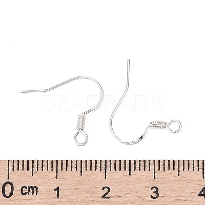 925 Sterling Silver Flat Coil Earwire X-STER-S002-53-1