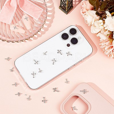 40Pcs 2 Styles Zinc Alloy Rhinestone Cabochons FIND-CP0002-11-1