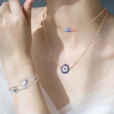20Pcs Eye Enamel Charm Connector Mixed Shape Evil Eye Charm Assorted Evil Eye Connector for Jewelry Necklace Bracelet Earring Making Crafts JX220A-1