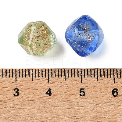 Handmade Gold Sand Lampwork Beads LAMP-F047-05-1
