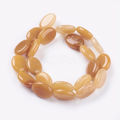 Flat Oval Gemstone Natural Topaz Jade Stone Beads Strands G-S113-06-1