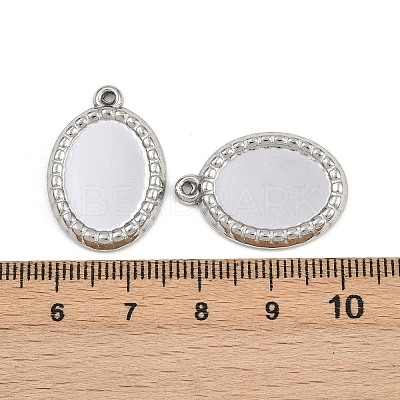 304 Stainless Steel Pendant Cabochon Settings STAS-L303-35P-1