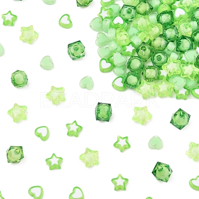 200Pcs 5 Styles Transparent Acrylic Beads TACR-FS0001-54B-1