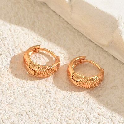 Brass Textured Hoop Earrings VF6363-2-1