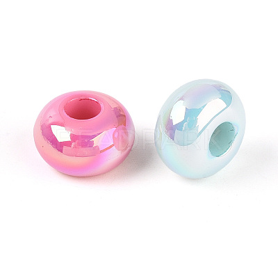 UV Plating Luminous Opaque Acrylic European Beads OACR-N154-04-1