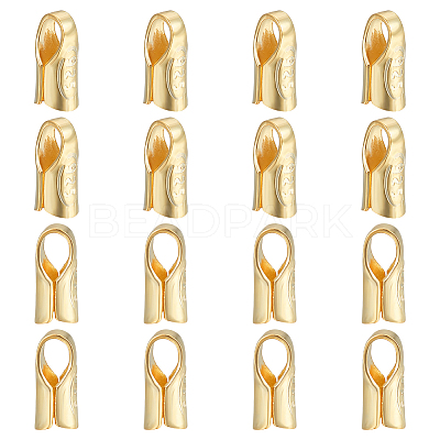 16Pcs S925 Sterling Silver Cord End STER-BC0003-05G-1