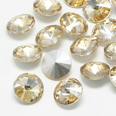 Pointed Back Glass Rhinestone Cabochons RGLA-T086-14mm-06-1