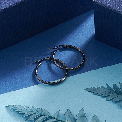 304 Stainless Steel Hoop Earrings EJEW-F105-09B-1