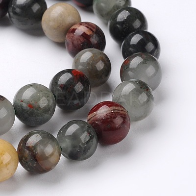 Natural African Bloodstone Beads Strands G-L383-06-10mm-1
