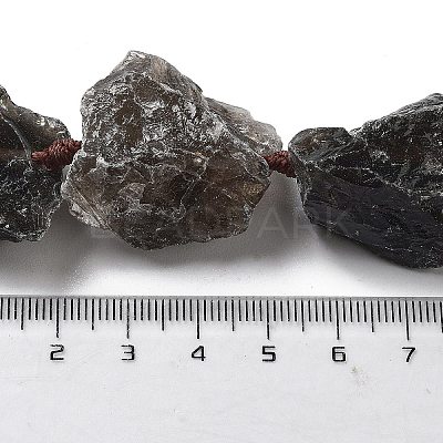 Raw Rough Natural Smoky Quartz Beads Strands G-J388-A08-01-1