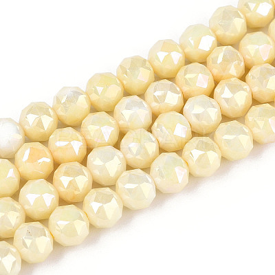 Anti-Tarnish Electroplate Glass Beads Strands X-GLAA-N010-6mm-01-1